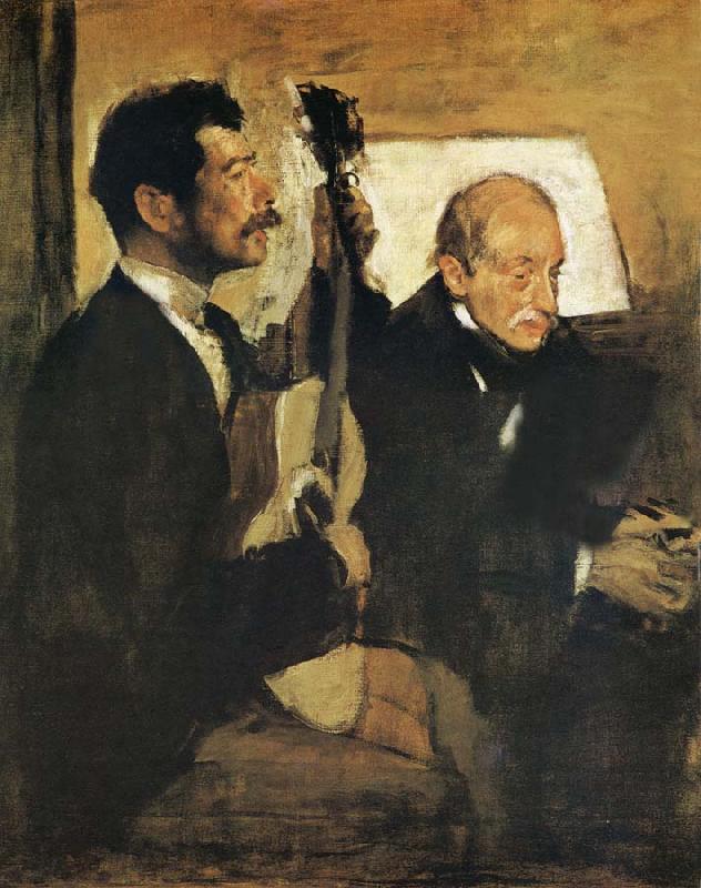 Edgar Degas Artist-s Father and Pagand